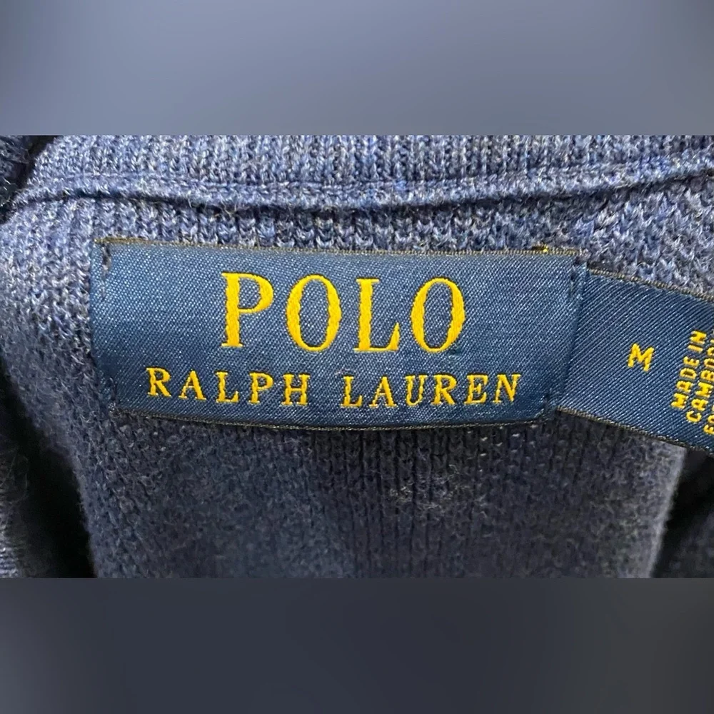 Polo Ralph Lauren Pima Cotton 1/4 Zip Sweatshirt sweater size M Blue